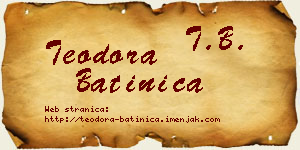 Teodora Batinica vizit kartica